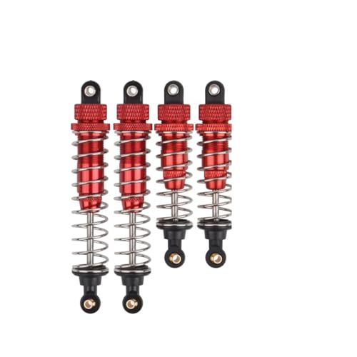 Stoßdämpfer RC Car Kompatibel Mit Tamiya Für TT-02B DF02 DT02 1/10 Fernbedienung Autoteile Für Buggy Für Chassis RC Öl Stoßdämpfer Dämpfer(Red) von QWHTYO