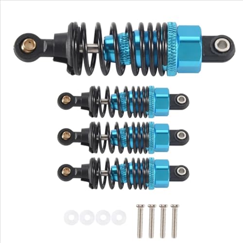 Stoßdämpfer RC Car Kompatibel Mit Tamiya Für TT01 Für TT02 1/10 RC-Auto-Upgrade-Teile Zubehör 4-teiliges Stoßdämpfer-Dämpferset Aus Aluminiumlegierung(Blue) von QWHTYO