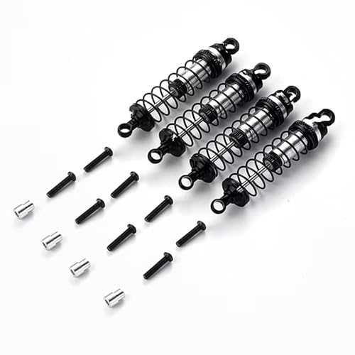 Stoßdämpfer RC Car Kompatibel Mit Traxxas Für Latrax Für Teton Für Desert Für Prerunner SST 1/18 RC Truck Car Upgrade-Teile 4-teiliger Stoßdämpfer Vorne Und Hinten(Black) von QWHTYO