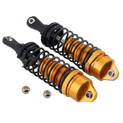 Stoßdämpfer RC Car Kompatibel Mit Traxxas Für Slash 4x4 Huan Qi 727 1/10 RC-Auto-Upgrade-Teile, 2 Stück, 100 Mm, Stoßdämpfer Vorne Aus Aluminiumlegierung(Yellow) von QWHTYO
