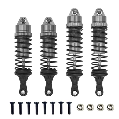 Stoßdämpfer RC Car Kompatibel Mit Traxxas Für Slash Für Rustler Für VXL Für Stampede 1/10 RC-Auto-Upgrade-Teil, Aluminiumlegierung, Stoßdämpfer Vorne Und Hinten(Gray) von QWHTYO