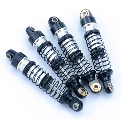 Stoßdämpfer RC Car Kompatibel Mit Traxxas Für TRX4M Für Bronco Für Defender D90 D110 1/18 RC Crawler Autoteile 4 Stück Metall Stoßdämpfer Vorne Hinten(Black) von QWHTYO