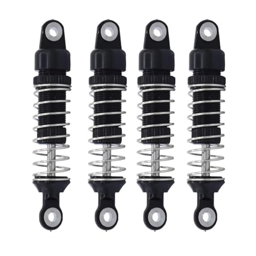 Stoßdämpfer RC Car Kompatibel Mit Trx4m 1/18 Fernbedienungsauto-Upgrade-Teile, Ersatzzubehör, 4-teiliger Stoßdämpfer Aus Aluminiumlegierung Vorne(Black) von QWHTYO