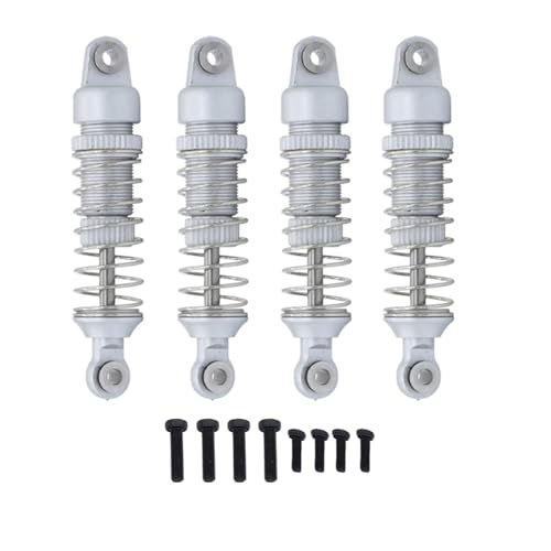 Stoßdämpfer RC Car Kompatibel Mit Trx4m 1/18 Fernbedienungsauto-Upgrade-Teile, Ersatzzubehör, 4-teiliger Stoßdämpfer Aus Aluminiumlegierung Vorne(Silver) von QWHTYO