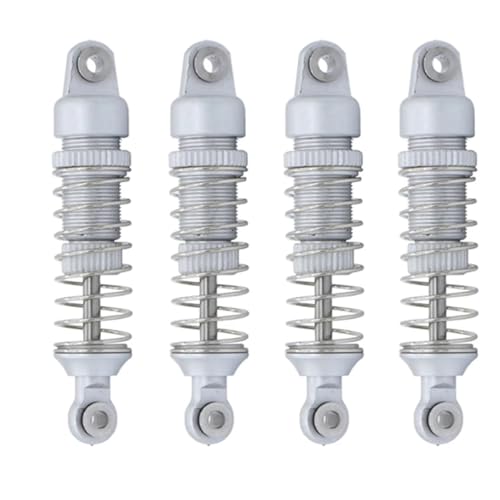 Stoßdämpfer RC Car Kompatibel Mit Trx4m 1/18 Fernbedienungsauto-Upgrade-Teile, Ersatzzubehör, 4-teiliger Stoßdämpfer Aus Aluminiumlegierung Vorne(Silver) von QWHTYO