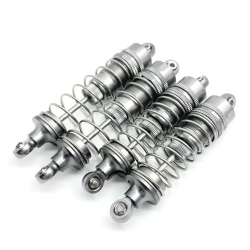 Stoßdämpfer RC Car Kompatibel Mit WLtoys 104001 1/10 RC-Auto-Upgrade-Teile, Ersatzzubehör, 4-teiliger Stoßdämpfer Aus Metall(Gray) von QWHTYO