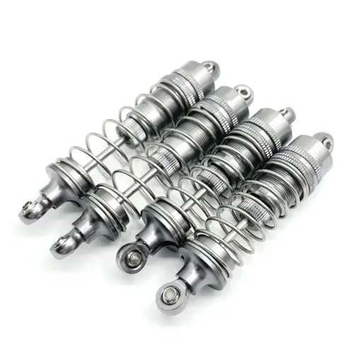 Stoßdämpfer RC Car Kompatibel Mit WLtoys 104001 1/10 RC-Auto-Upgrade-Teile, Ersatzzubehör, 4-teiliger Stoßdämpfer Aus Metall(Silver) von QWHTYO