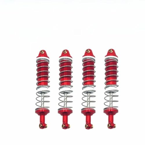 Stoßdämpfer RC Car Kompatibel Mit WLtoys 104006 104010 104020 104026 RC Crawler Auto LKW Für Buggy Upgrade Teile Metall Öl Hydraulische Stoßdämpfer(Red) von QWHTYO