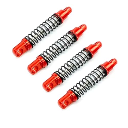 Stoßdämpfer RC Car Kompatibel Mit WPL D12 1/10 RC-Auto-Upgrades, Teile, Zubehör, Metall, Stoßdämpfer Vorne Und Hinten Mit Fester Halterung(Red) von QWHTYO