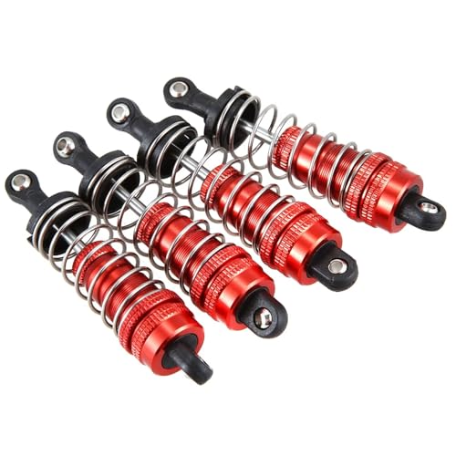 Stoßdämpfer RC Car Kompatibel Mit Wltoys 144001 1/14 4WD RC Drift Für Rennwagen-Upgrade-Teile, Ersatzzubehör, 4-teiliger Metall-Stoßdämpfer von QWHTYO