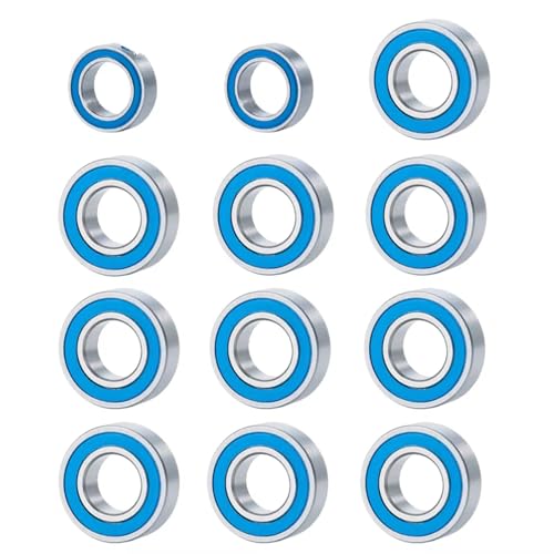 Zubehör Teile RC Autos Kompatibel Mit Tamiya Blackfoot Monster Für Beetle Fast 1/10 RC-Auto-Upgrade-Teile, 12-teiliges Metall-Radnaben-Achsen-Dichtungslager-Kit von QWHTYO