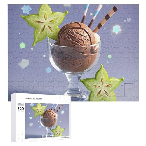 Puzzle für Erwachsene, 520 Teile, Eiscreme, Heiliger Tag, herausforderndes Puzzle, perfekt für Spieleabende, fertige Puzzle-Größe: 50,5 x 38,1 cm Puzzle für Erwachsene, 520 Teile, Eiscreme, Heiliger Tag, herausforderndes Puzzle, perfekt für Spieleabende, fertige Puzzle-Größe: 50,5 x 38,1 cm von QWJKM
