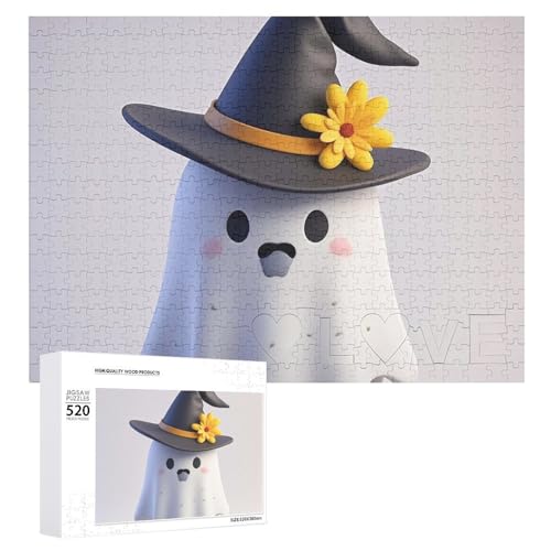 Puzzle für Erwachsene, 520 Teile, Geister-Hexenhut, herausforderndes Puzzle, Holzpuzzle, perfekt für Spielabende, fertige Puzzle-Größe: 50,5 x 38,1 cm Puzzle für Erwachsene, 520 Teile, Geister-Hexenhut, herausforderndes Puzzle, Holzpuzzle, perfekt für Spielabende, fertige Puzzle-Größe: 50,5 x 38,1 cm von QWJKM