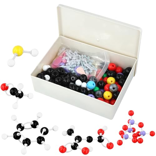 QWORK® 307 Stücke Chemie Molekularmodell Set, organische und anorganische Chemie Molekularmodell, geeignet für Schulunterricht und Experimente von QWORK