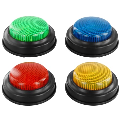 QWORK® 4 Stück Lichter und Geräusche Summer, Antwort Buzzer, für Partys, Reaktionstraining und Klassenzimmer von QWORK