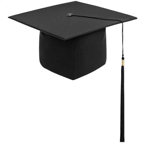 QWORK® Abschluss Hut, Bachelor Hut Unisex Doktorhut, Schwarz Verstellbarer Graduation Hat, für Abschlussfeiern von QWORK