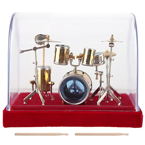 Miniatur Schlagzeug Modell, Musik Instrument Dekoration, 18cm, Goldfarben - Deko Gitarre, Attraktive Idee, Für Haus und Büro (Typ 1) von QWUUYEC