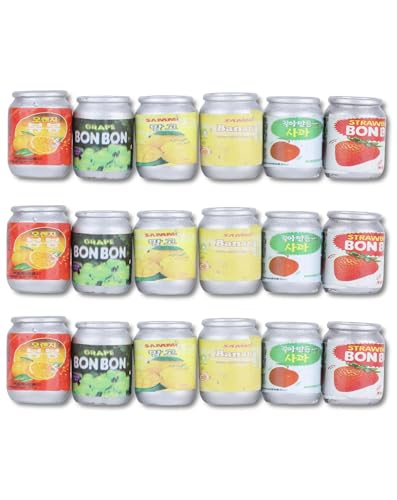 Miniaturpuppenhaus Drink Dosen - Harz Craft Mini Soda Flasche Set für realistische Dollhouse Decor und Kinderspielzimmerzubehör von QWUUYEC
