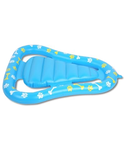 Pet Float Ring - Doppelluftkammern, 0,35 mm Dicke dauerhafte PVC für sicheres Schwimmen + bequemer Beinraum für kleine und mittlere Hunde von QWUUYEC