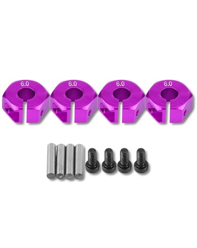 QWUUYEC 12 mm Universal Wheel Hex Hub Adapter Feste hochwertige Aluminiumlegierung RC -Autodes -Accessoire (6.0MM Purple) von QWUUYEC