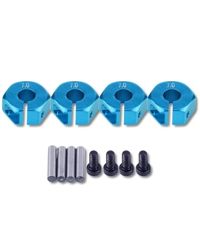 QWUUYEC 12 mm Universal Wheel Hex Hub Adapter Feste hochwertige Aluminiumlegierung RC -Autodes -Accessoire (7.0MM Blue) von QWUUYEC
