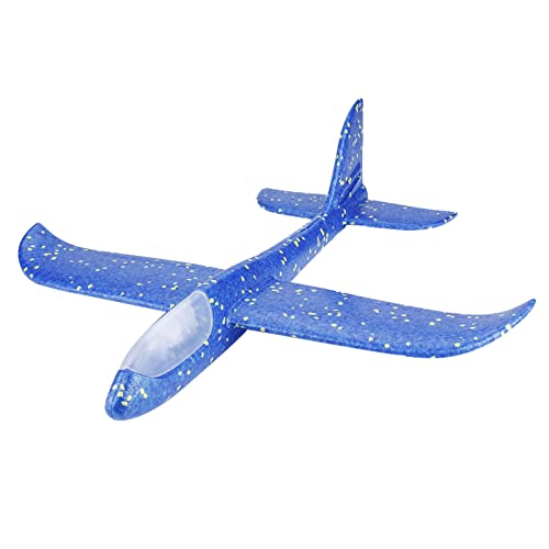 QWUUYEC Flying Mini werfen gleiter glänzender Nacht Flugzeug Handzeughand -Flugzeug -Flugzeugmodell für Kinder und Jugendliche (Blau) von QWUUYEC
