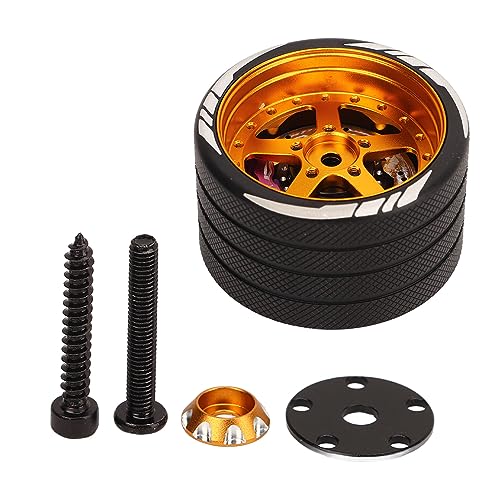 QWUUYEC RC Transmitter Steering Wheel Aluminiumlegierung, 47x27mm, Einhand Steuerungsadapter Gold - Robust, Präzise Bedienung, Passgenau für NB4 Fernsteuerung von QWUUYEC