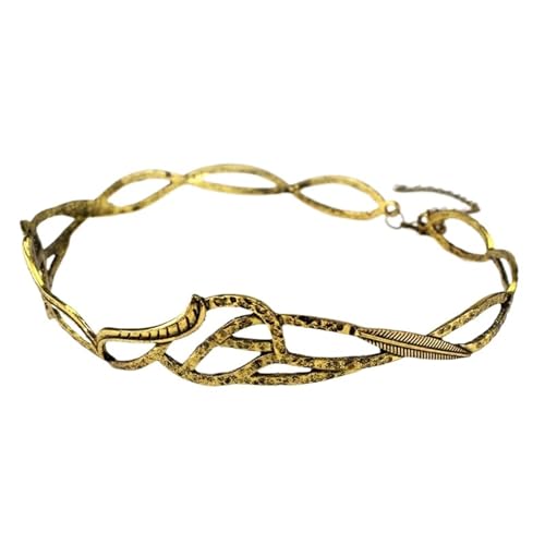 QWWQYDY Kopfschmuck Elfen Elf Lord Crown Cosplay Kopfbedeckung, verstellbar, Unisex, Schmuck, Legierung, Stirnband, Haarschmuck, Geschenke, Requisite(Brown) von QWWQYDY