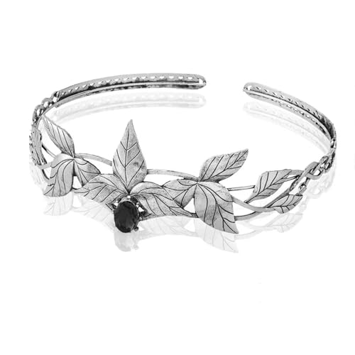 QWWQYDY Kopfschmuck Elfen Goldenes Blatt-Stirnband, Kristall-Elfenkrone, verstellbares Kostüm, Damen-Kopfbedeckung for Halloween(C4) von QWWQYDY