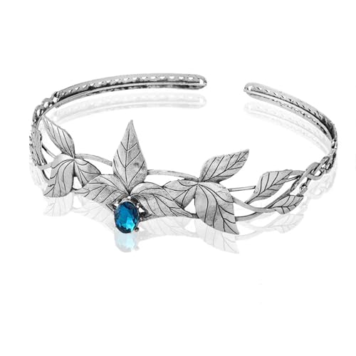QWWQYDY Kopfschmuck Elfen Goldenes Blatt-Stirnband, Kristall-Elfenkrone, verstellbares Kostüm, Damen-Kopfbedeckung for Halloween(C5) von QWWQYDY