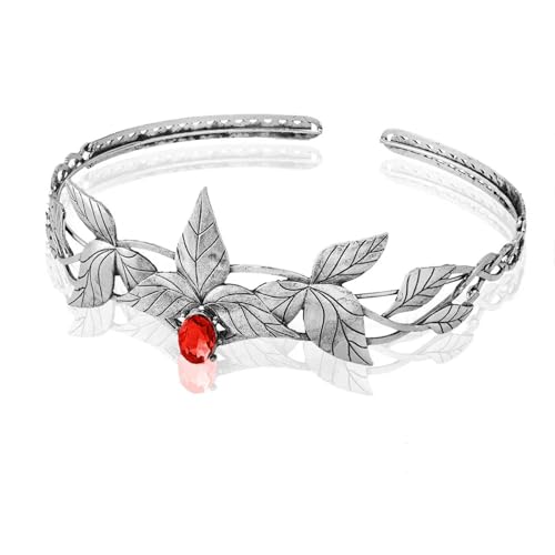 QWWQYDY Kopfschmuck Elfen Goldenes Blatt-Stirnband, Kristall-Elfenkrone, verstellbares Kostüm, Damen-Kopfbedeckung for Halloween(C6) von QWWQYDY