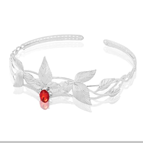 QWWQYDY Kopfschmuck Elfen Goldenes Blatt-Stirnband, Kristall-Elfenkrone, verstellbares Kostüm, Damen-Kopfbedeckung for Halloween(C7) von QWWQYDY