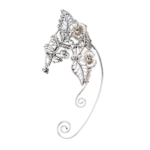 QWWQYDY Kopfschmuck Elfen Wald Splitter Fee Kopfschmuck Wald Zweig Stirnband Elf Ohr Manschetten Krone Stirnband Ohrringe Zubehör for Cosplay Dekoration(S009 one piece left) von QWWQYDY