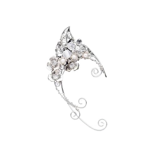 QWWQYDY Kopfschmuck Elfen Wald Splitter Fee Kopfschmuck Wald Zweig Stirnband Elf Ohr Manschetten Krone Stirnband Ohrringe Zubehör for Cosplay Dekoration(S13 one piece right) von QWWQYDY