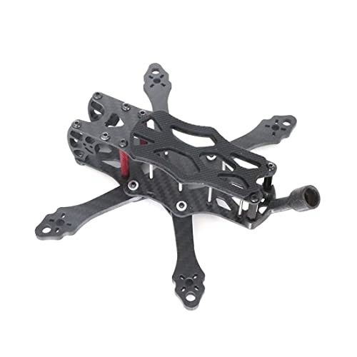 QWinOut 3inch 150mm / 4inch 195mm Carbon Fiber Freestyle FPV Frame Kit with 4mm Thickness Arms for RC Drone Quadcopter (3inch 150mm Frame) von QWinOut