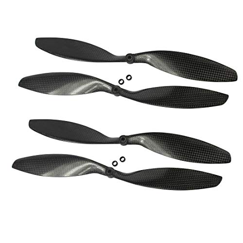 QWinOut 3k Carbon Fiber Propeller Cw CCW 8045 8047 9047 1045 1047 1147 1238 1245 1447 1555 CF Props for RC Quadcopter Hexacopter Multi Rotor UFO (1147, 2 Pairs) von QWinOut