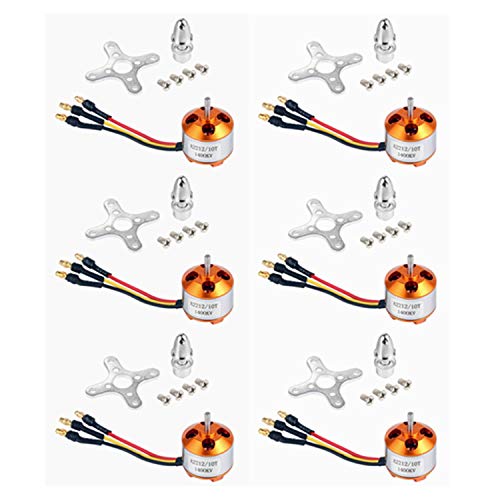 QWinOut A2212 1400KV Brushless Outrunner Motor with Mount 10T + 3.5mm Male Banana Bullet for RC Aircraft/KKmulticopter 4/6 Axle Quadcopter UFO (6 Pcs) von QWinOut