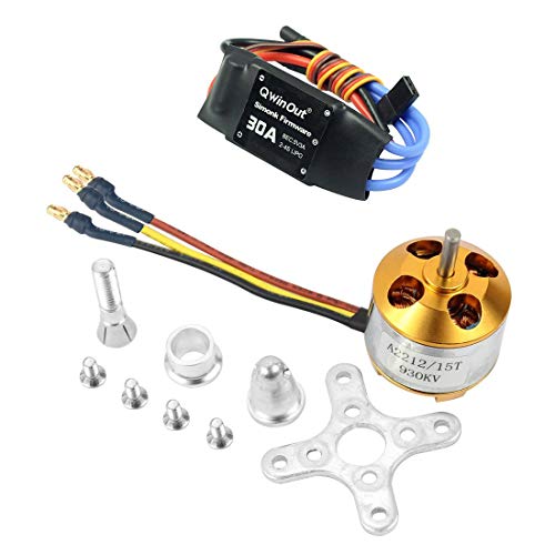 QWinOut A2212 930KV Brushless Outrunner Motor 15T + 30A Speed Controller ESC,RC Aircraft KK Copter UFO (1 Set) von QWinOut
