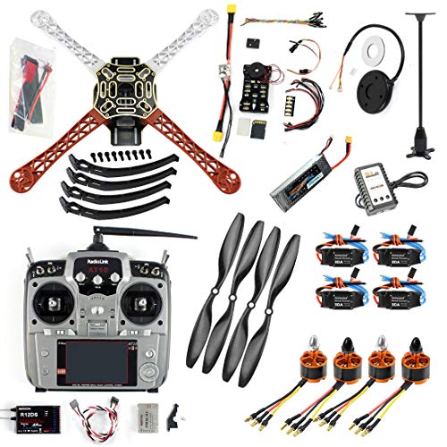 QWinOut DIY FPV Drone Quadcopter 4-axle Aircraft Kit :450 Frame + PXI PX4 Flight Control + 920KV Motor + GPS + AT10 Transmitter + Props von QWinOut