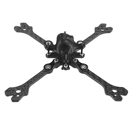 QWinOut Keel135 135mm Carbon Fiber X Type Toothpick 3mm Arm Thickness FPV Tiny Frame for FPV Racing Drone kit 1104-1506 Motor 3inch Blades (with Black Cover) von QWinOut