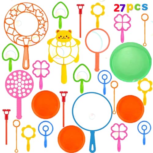 QXNDXQ 27 Stück Seifenblasen Set für Kinder, Blase Zauberstab, Seifenblasenhersteller für Kinder, Outdoor Bubble Maker Spiele, Seifenblasenspielzeug, Indoor und Outdoor Bubble Maker Spiele von QXNDXQ