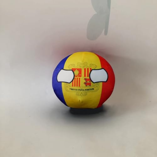 QXXKJDF 3,9 Zoll 7,9 Zoll Polnischer Ball, Länderball, Albanien, Ägypten, Andorra, EU, Plüschtier, Länderbälle(Andorra,7.8in) von QXXKJDF