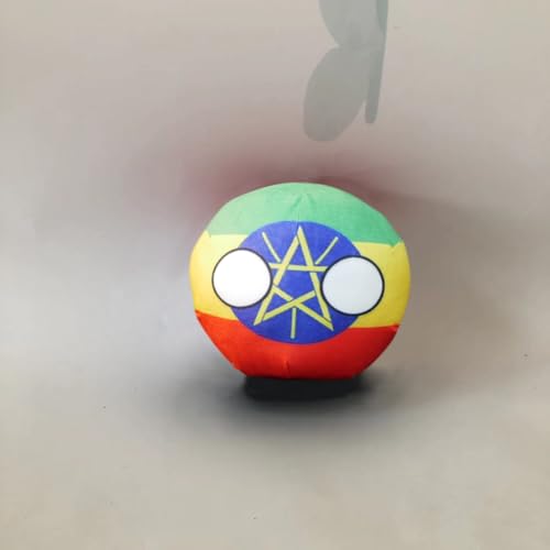QXXKJDF 3,9 Zoll 7,9 Zoll Polnischer Ball, Länderball, Albanien, Ägypten, Andorra, EU, Plüschtier, Länderbälle(Ethiopia,3.7in) von QXXKJDF