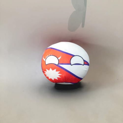 QXXKJDF 3,9 Zoll 7,9 Zoll Polnischer Ball, Länderball, Albanien, Ägypten, Andorra, EU, Plüschtier, Länderbälle(Nepal,3.7in) von QXXKJDF
