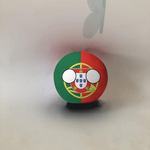 QXXKJDF 3,9 Zoll 7,9 Zoll Polnischer Ball, Länderball, Albanien, Ägypten, Andorra, EU, Plüschtier, Länderbälle(Portugal,3.7in) von QXXKJDF