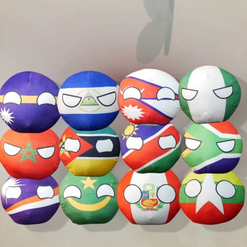 QXXKJDF 7,9 Zoll, 3,9 Zoll, Country Ball, Ecuador, Frankreich, Spanien, Kanada, Kongo, Plüschtiere, Country Bälle(12pc,7.8in) von QXXKJDF