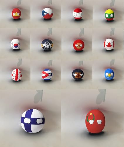 QXXKJDF 7,9 Zoll, 3,9 Zoll, Country Ball, Ecuador, Frankreich, Spanien, Kanada, Kongo, Plüschtiere, Country Bälle(14pc,3.7in) von QXXKJDF