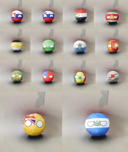 QXXKJDF 7,9 Zoll, 3,9 Zoll, Country Ball, Ecuador, Frankreich, Spanien, Kanada, Kongo, Plüschtiere, Country Bälle(14pc1,3.7in) von QXXKJDF