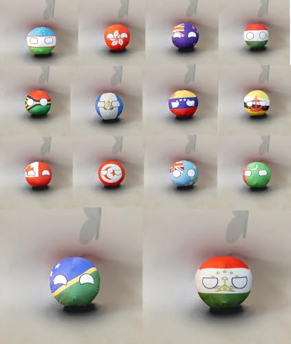 QXXKJDF 7,9 Zoll, 3,9 Zoll, Country Ball, Ecuador, Frankreich, Spanien, Kanada, Kongo, Plüschtiere, Country Bälle(14pc2,3.7in) von QXXKJDF
