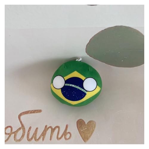 QXXKJDF 7,9 Zoll, 3,9 Zoll Polnischer Ball, Country Ball, Pakistan, Frankreich, Kanada, EU, Plüschtier, Country Balls, (Brazil,3.7in) von QXXKJDF